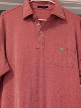 Southern Marsh Heathered Coral Polo with Chest Pocket